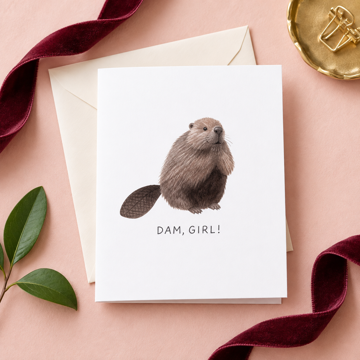 Dam Girl Beaver Friendship Card