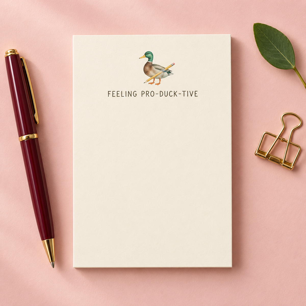 Feeling Pro-Duck-Tive Duck Notepad