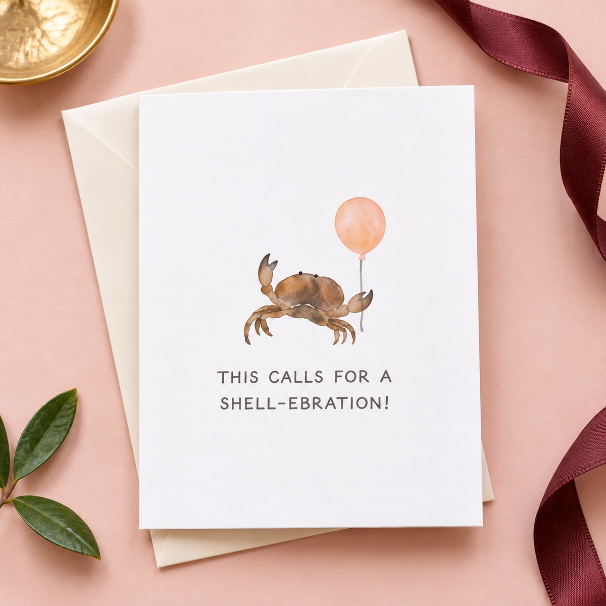 Shell-Ebration Crab Congratulations Card