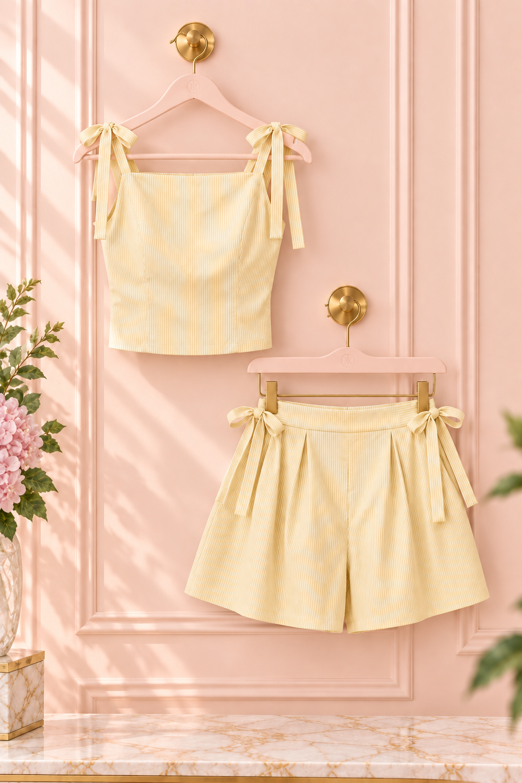 The Boardwalk Striped Tie-Shoulder Set