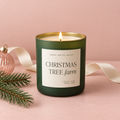 Christmas Tree Farm 15 oz Soy Candle – Green Matte Jar, Fresh Pine Christmas Decor