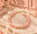 Pink Geometric Acrylic Bead Statement Necklace