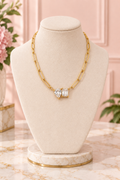 Double Sparkle Rhinestone Link Necklace