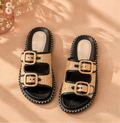 Boardwalk Babe Raffia Buckle Sandals