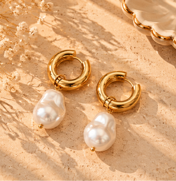 Coastal Darling Pearl Drop Earrings