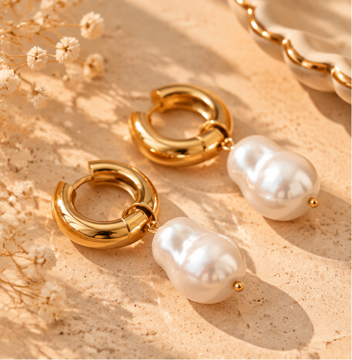 Coastal Darling Pearl Drop Earrings