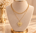 Heart of Gold Crystal Sunburst Necklace