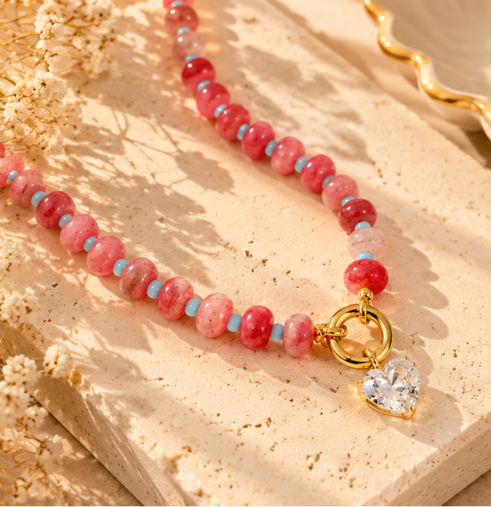 Blushing Tides 18K Gold Heart Necklace