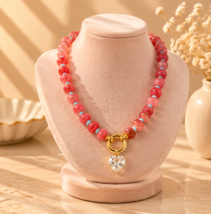 Blushing Tides 18K Gold Heart Necklace