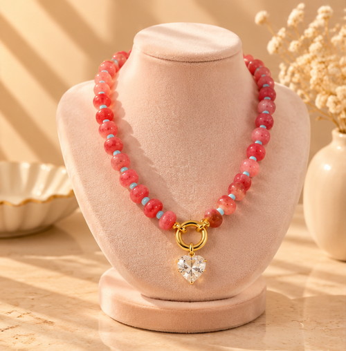 Blushing Tides 18K Gold Heart Necklace