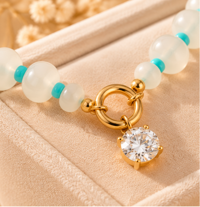 Blue Lagoon 18K Gold Beaded Necklace