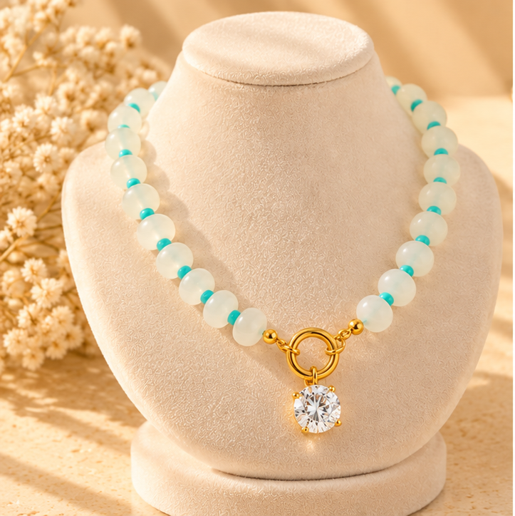 Blue Lagoon 18K Gold Beaded Necklace