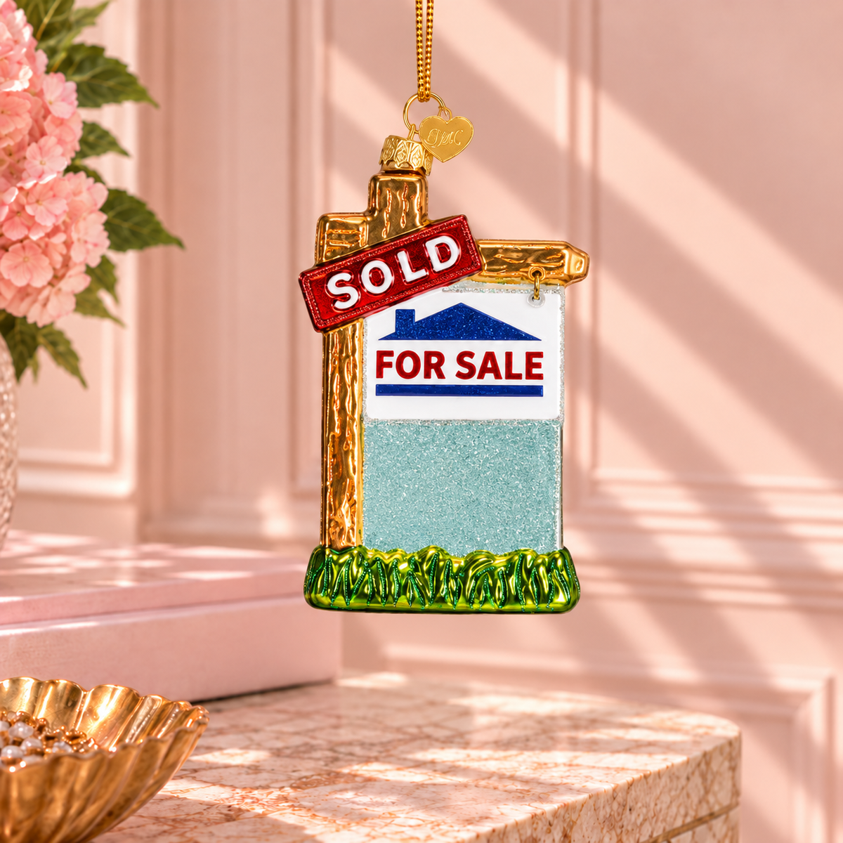 Old World Christmas Realtor Sold Home Glass Ornament