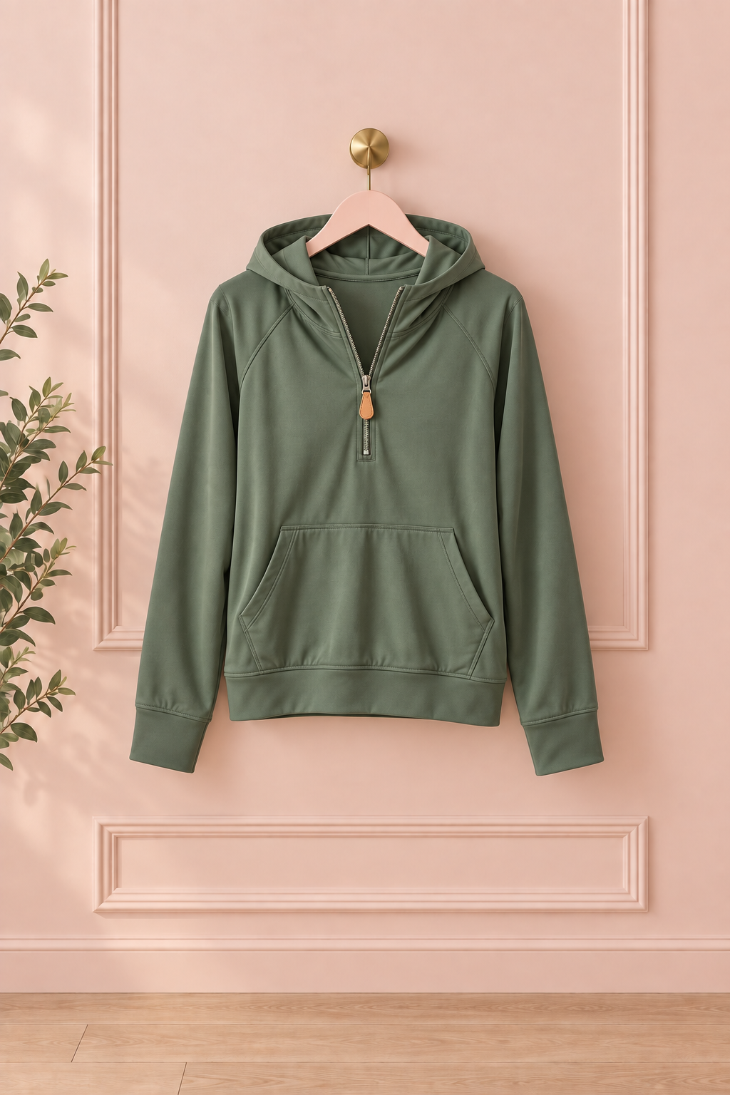 BIRDIE Summer Quarter-Zip Pullover – Olive