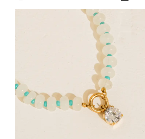 Blue Lagoon 18K Gold Beaded Necklace