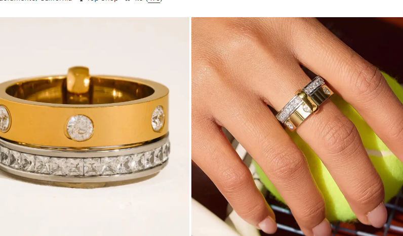 Golden Hour Two-Tone Crystal Ring