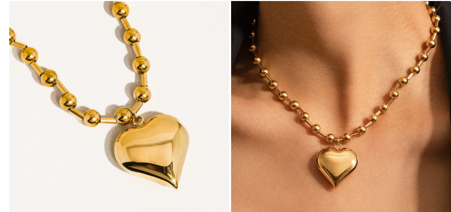 Love You More 18K Gold Heart Necklace