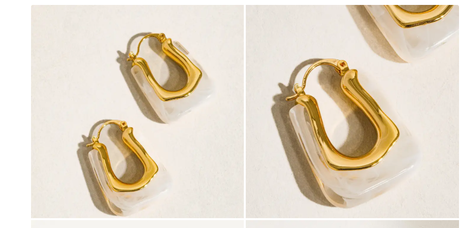 Golden Glow U-Shaped Hoops