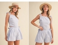 Seaside Sweetheart Striped Shorts Set