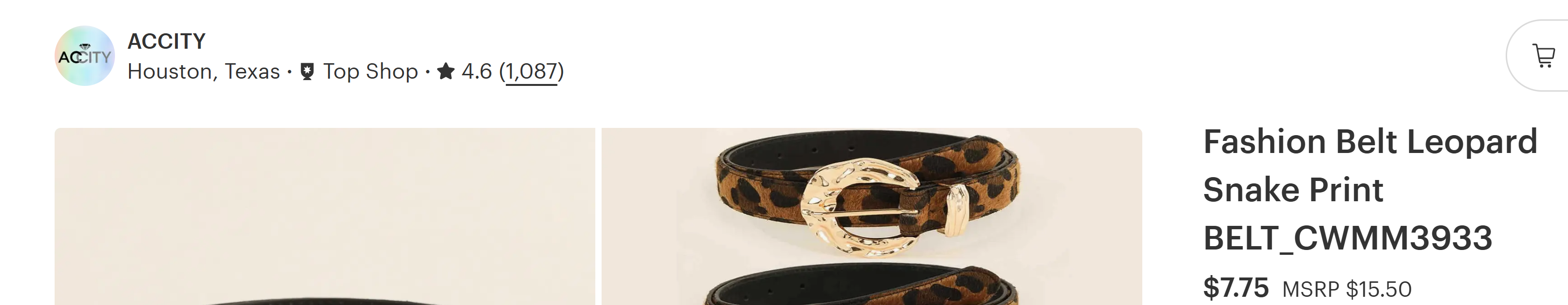 Leopard Print Belt – Textured Oval Gold Buckle