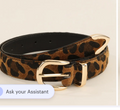 Leopard Print Belt – Oval Gold Buckle