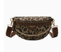Leopard Print Fanny Pack & Crossbody with Gold Chain