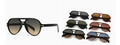 Round Aviator Sunglasses – Grey/Khaki Gradient
