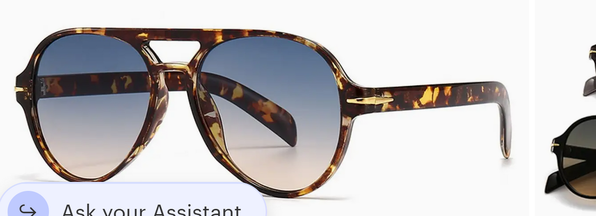 Round Aviator Sunglasses – Tortoise/Blue Gradient