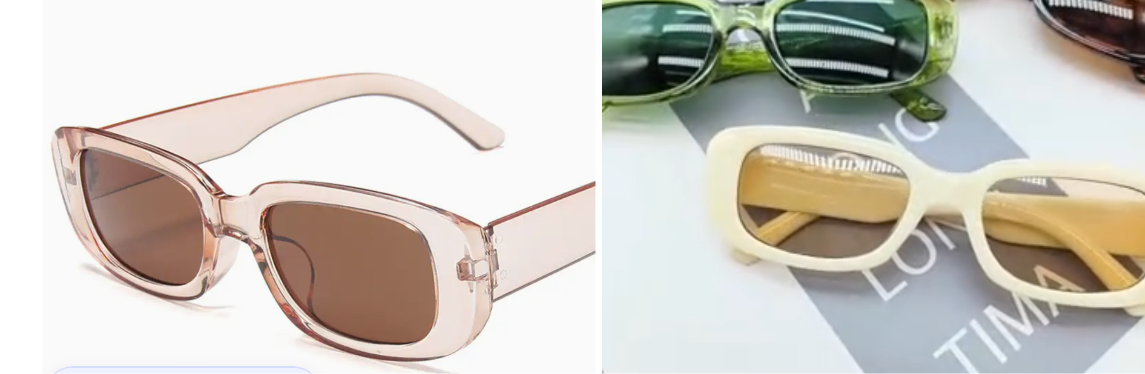 Champagne Brown Rectangle UV400 Sunglasses