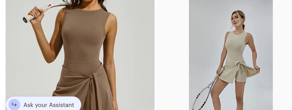 WONDERXFANS Brown Tie-Waist Tennis Dress with Built-In Shorts
